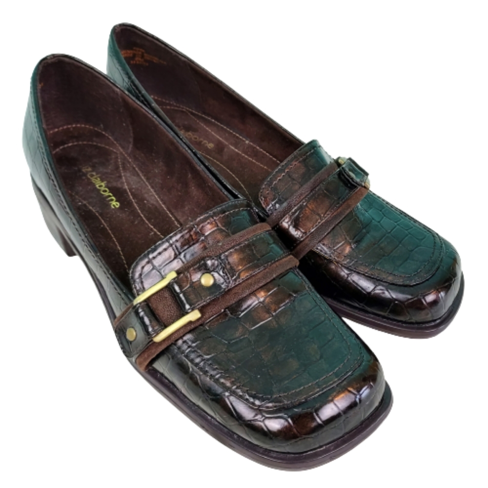 Liz Claiborne 1" leather heel, women's size 8, brown